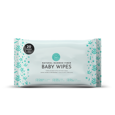 Little Toes Natural Bamboo Baby wipes - 20 count
